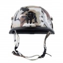 Retro Cruiser Half Face Helmet Motorcycle Riding Leather Camouflage/Black