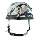 Retro Cruiser Half Face Helmet Motorcycle Riding Leather Camouflage/Black