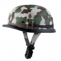 Retro Cruiser Half Face Helmet Motorcycle Riding Leather Camouflage/Black