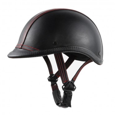 Universal Unisex Motorcycle Scooter Retro Vintage Leather Open Face Helmet