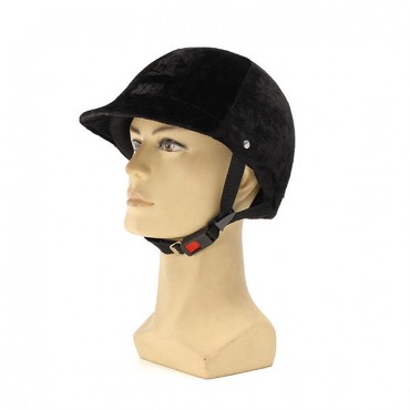 Black Equestrian Knight Helmet Velvet Casque Hat Men Women For Riding Electric Scooter Motorcycle