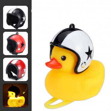 Cartoon Duck Bicycle Bells Handlebar Duck LED Head Light Ring Wind Duck & Helmet