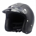 DOT 3/4 Face Vintage Leather Motorcycle Helmet Motorbike Scooter Crash Visor M L XL