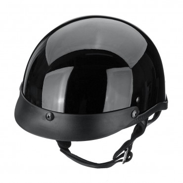 DOT CE Motorcycle Half Face Helmet Chopper Cruiser Scooter ABS Shell M-XXL Black