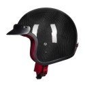 ECE Upgraded 3/4 Face Helmet A500 Retro Vintage Leather Carbon fiber Motorcycle Motorbike Scooter Crash Visor