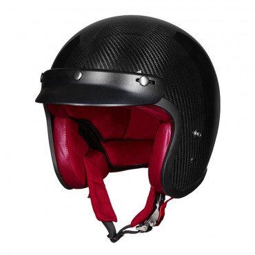 ECE Upgraded 3/4 Face Helmet A500 Retro Vintage Leather Carbon fiber Motorcycle Motorbike Scooter Crash Visor
