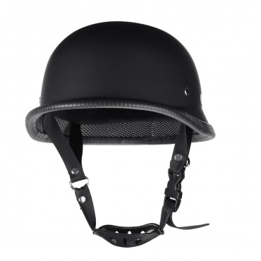 Motorcycle German Style Half Face Helmet Motocross Matte Black M/L/XL