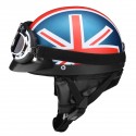 Motorcycle Open 3/4 Half Face Helmet With Goggles Sun Visor Adjustable