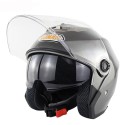 Motorcycle Scooter Half Face Helmet Dual Lens Riding Protective Breathable Anti-UV