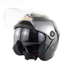 Motorcycle Scooter Half Face Helmet Dual Lens Riding Protective Breathable Anti-UV