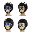 Motorcycle Scooter Half Helmet Hat Open Face Shield Visor With Sun UV Goggles