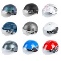 Men Women Helmet Integrally Molded Eps Breathable With Visor Aero Lens For Motorcycle Electric ScooterBicycle Cycling