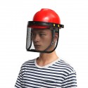 Red Safety Helmet Full Face Mask Chainsaw Brushcutte Mesh For Lawn Mower Trimmer Brush Cutter