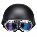 Retro Vintage Motorcycle Helmet Safety Half Helmet with Sun Visor UV Goggles