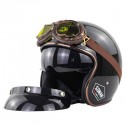 Retro Half Face Helmet Safety Motorcycle Scooter Vintage Motorcycles Helmett Riding For Men And Women With Free Goggles