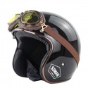 Retro Half Face Helmet Safety Motorcycle Scooter Vintage Motorcycles Helmett Riding For Men And Women With Free Goggles