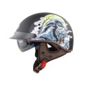 SM202 Vintage Retro Half Face Motorcycle Helmet Electric Scooter Riding Cruise Safety Helmets With Inner Sun Visor