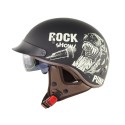 SM202 Vintage Retro Half Face Motorcycle Helmet Electric Scooter Riding Cruise Safety Helmets With Inner Sun Visor