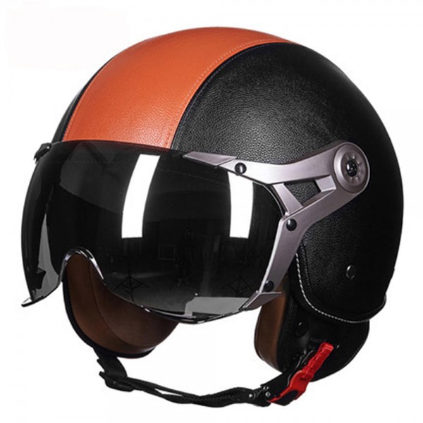 Unisex ABS Motorcycle Covered Type Electric Half helmet Air Force Safety Helmet