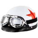 Universal ABS Motorcycle Open Face Helmet Retro Vintage With Goggles Neck Protection