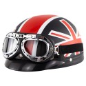 Universal ABS Motorcycle Open Face Helmet Retro Vintage With Goggles Neck Protection