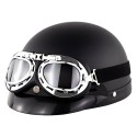 Universal ABS Motorcycle Open Face Helmet Retro Vintage With Goggles Neck Protection