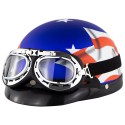 Universal ABS Motorcycle Open Face Helmet Retro Vintage With Goggles Neck Protection