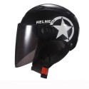 Universal Unisex Motorcycle Scooter Half Face Helmet With Brown Lens Breathable