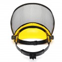 Yellow Safety Helmet Full Face Mask Chainsaw Brushcutte Mesh For Lawn Mower Trimmer Brush Cutter