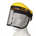 Yellow Safety Helmet Full Face Mask Chainsaw Brushcutte Mesh For Lawn Mower Trimmer Brush Cutter