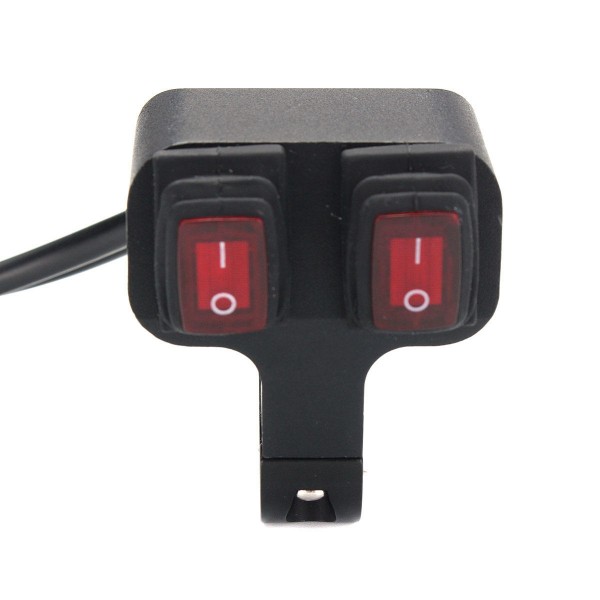 12V Motorcycle Light On Off Switch with Pilot Lamp Handlebar Waterproof ATV Headlight