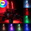 2pcs 4ft Lighted LED Whip Light 20 Color RGB Flagpole Strip Lamp With Flag & Remote For Jeep ATV UTV