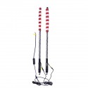 2pcs 4ft Lighted LED Whip Light 20 Color RGB Flagpole Strip Lamp With Flag & Remote For Jeep ATV UTV