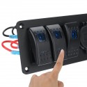 6 Gang Rocker Switch Panel with QC 3.0 USB Charger Voltmeter