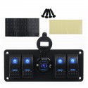 6 Gang Rocker Switch Panel with USB Charger Voltmeter