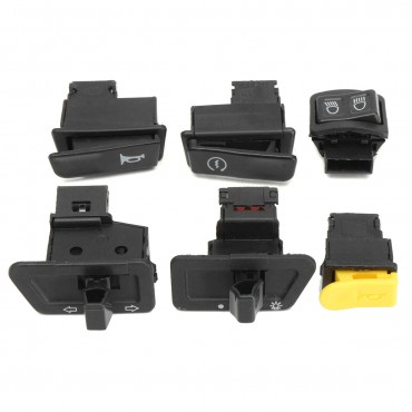 6pcs Head Light Horn Dimmer Turn Singal Starter Switch Button For Gy6 50cc -150cc