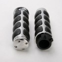 1 inch Handlebar Hand Grip Black White Universal for Harley