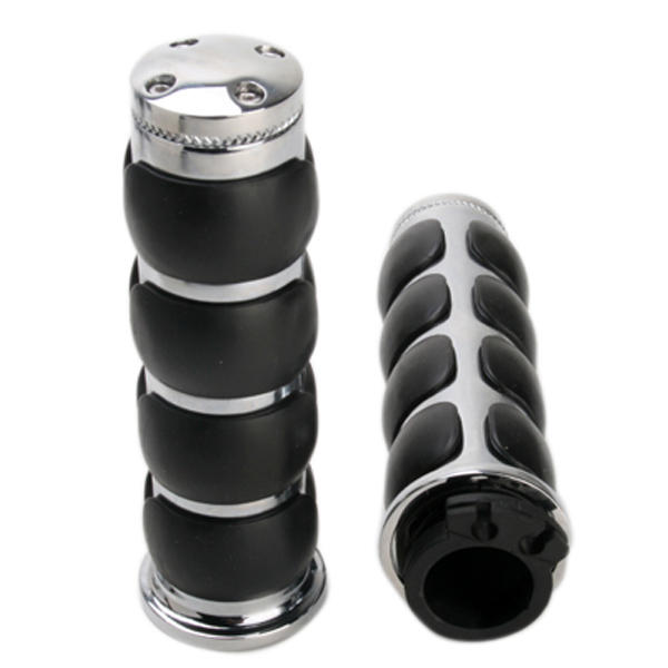 1 inch Handlebar Hand Grip Black White Universal for Harley