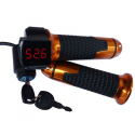 12V-99V Universal Motorcycle Voltage Display Digital Handlebar Grip With Lock Keys