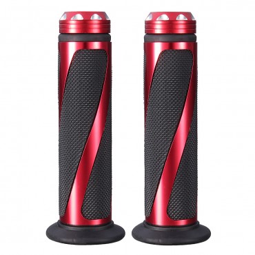 7/8 Inch 22mm Aluminum Motorcycle Handlebar Gel Hand Grips Bar Rubber