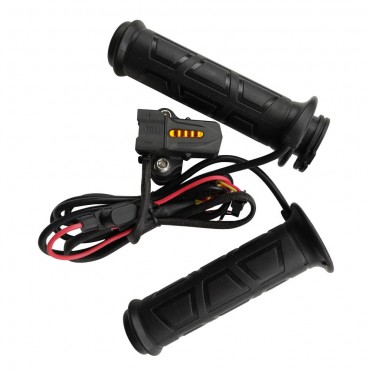 7/8 Inch 22mm Electric Heated Handlebar Grip LED Indicator Warmers 5 Gear Adjust Temperature Motorcycle Handle Bar Universal