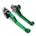 Motorcycle Green Clutch Brake Lever + Handlebar Grip For Kawasaki KX65 KX85 KX125 KX250 KX250F