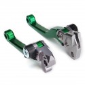 Motorcycle Green Clutch Brake Lever + Handlebar Grip For Kawasaki KX65 KX85 KX125 KX250 KX250F