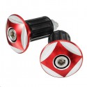 Pair 17mm Scooter Handlebar Plug Poker Pattern For Yamaha/Suzuki