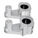 Pair 7/8inch 22mm-28mm Silver Motorcycle Handlebar Clamp Aluminum Mount Bracket