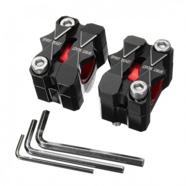 Pair Motorcycle Handlebar Bracket Mounts Fixed Clamp Handle Clip 22/28mm/Heightening Pads 3.5mm