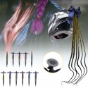 60cm 24 inch Motorcycle Bike Helmet Sucker Removable Hair Braid Pigtail Ponytail Gradient Ramp