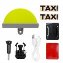 LED TAXI Sign Light Helmet/Handlebar Mounting USB Rechargeable Indicator Decoration Kit For Motorcycle Tricycles Electric Bike