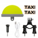 LED TAXI Sign Light Helmet/Handlebar Mounting USB Rechargeable Indicator Decoration Kit For Motorcycle Tricycles Electric Bike