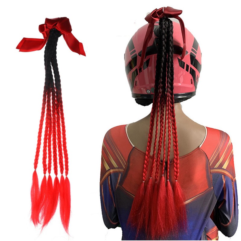 Motorcycle Helmet Braid With Twist Sucker Moto Motorbike Woman